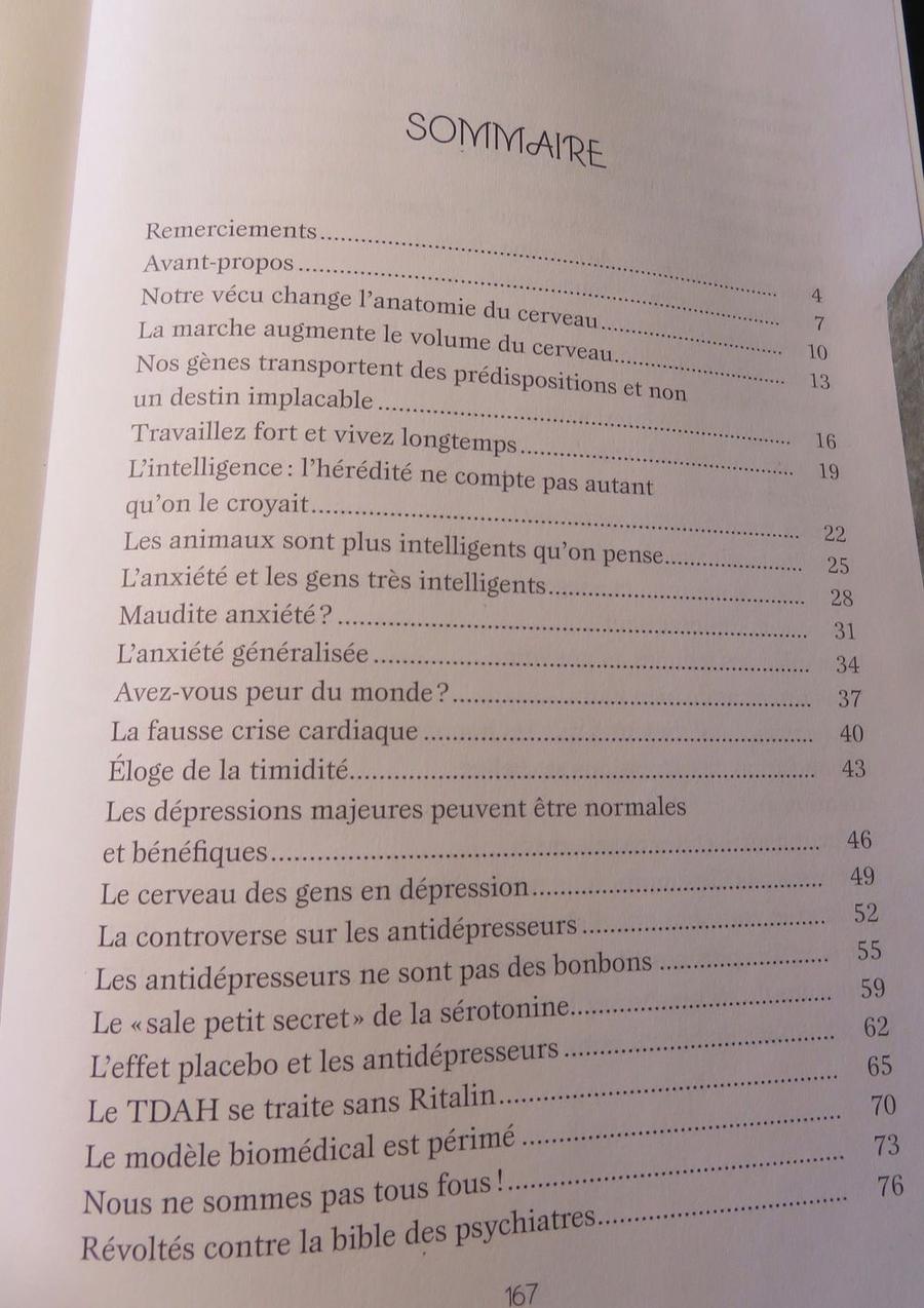 Le sommaire de « Conseils psychologiques qui font du bien à l'âme »